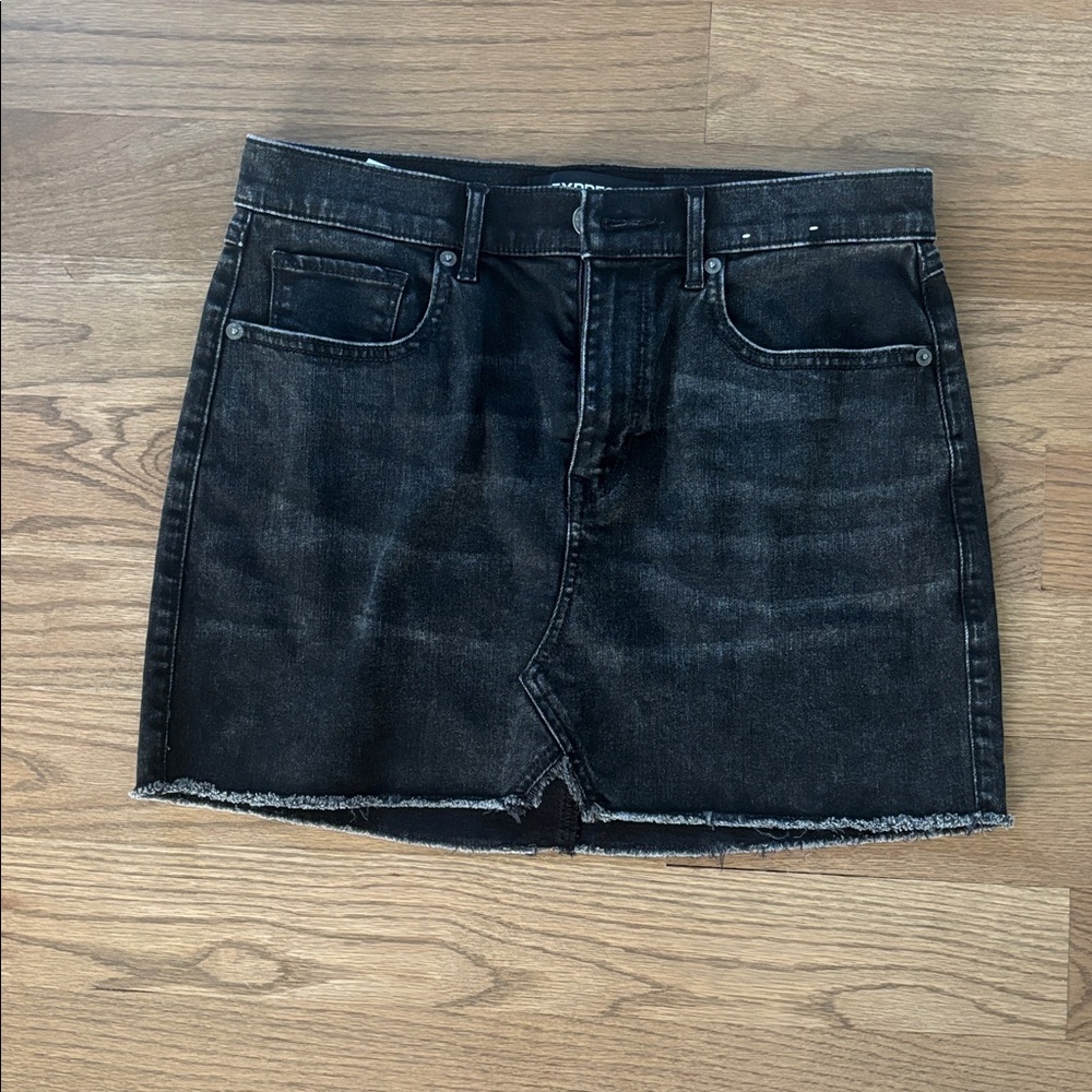 Express Dark Denim Mini Skirt